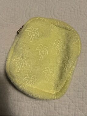 Stoney Clover Lane Yellow Plush Palm Tree Cosmetic Pouch